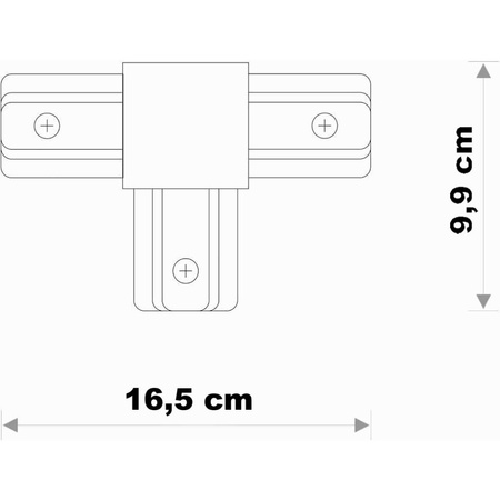 Trojitý T konektor pro třífázové přípojnice. černý