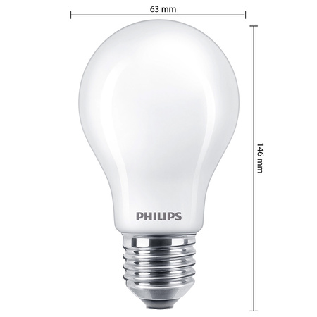 LED žárovka E27 A60 10.5W = 100W 1521lm 4000K Neutrální bila vlákno PHILIPS