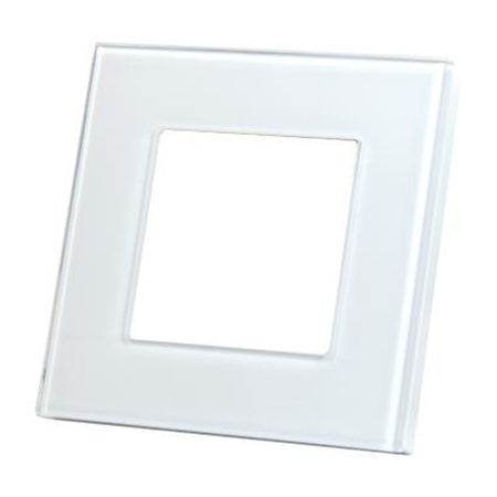 Jednoduchý bílý SKLENĚNÝ rámeček pro zásuvku