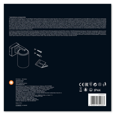 Venkovní nástěnné fasádní svítidlo černé IP43 ENDURA CLASSIC Lucerna Válec E27 LEDVANCE