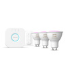 3x LED GU10 4,2W CCT RGB PHILIPS HUE White & COLOR Ambiance Bluetooth Zigbee žárovka + Hue Bridge + stmívač