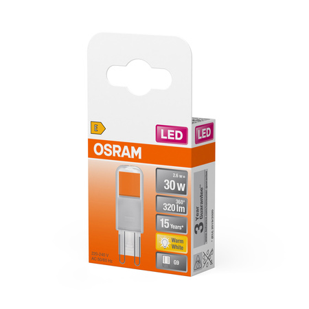LED žárovka G9 2,6W = 30W 320lm 2700K teplá bílá 320° LED PIN Osram