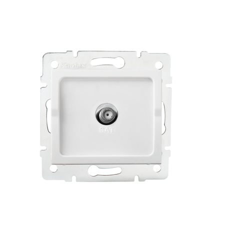 Koaxiální anténní zásuvka typu F čtvercová bílá LOGI Kanlux