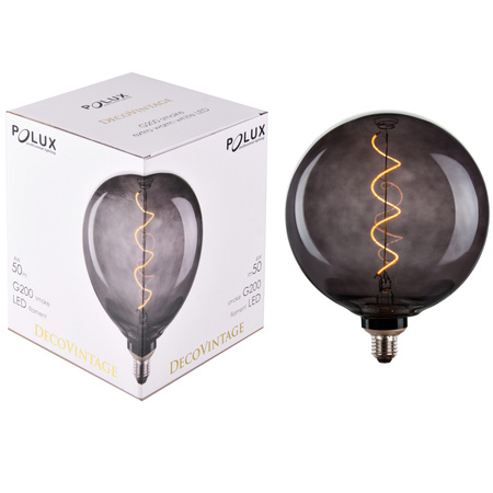 Dekorativní LED žárovka E27 FILAMENT G200 4W 50lm 1800K Teplá bílá 320° DecoVintage Smoke GOLDLUX (Polux)