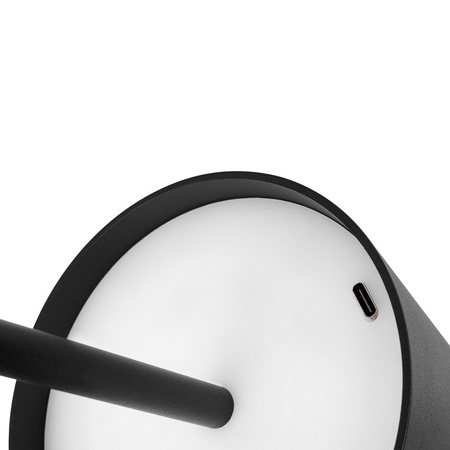 LED stolní lampa 3W 200lm 4000K neutrální bílá dobíjecí školní noční světlo stmívatelná vypínač černá Solio Masterled