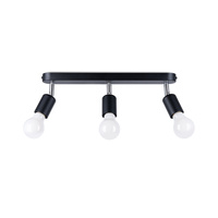 FORNES 3 3xE27 Černé minimalistické stropní svítidlo SOLLUX
