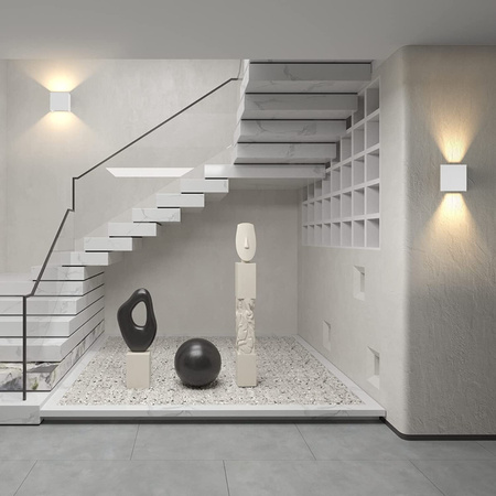 LED zahradní nástěnná lampa 2x4W 3000K Nastavitelná nahoru a dolů Bílá RIKO KOBI