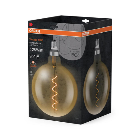 LED žárovka E27 G200 5W = 28W 300lm 2500K Teplá bílá 360° OSRAM Vintage 1906