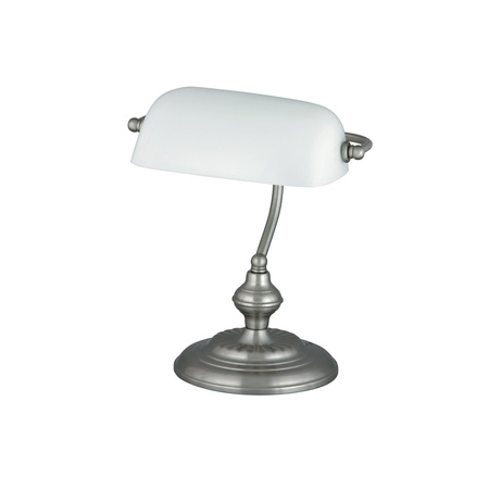 Stolní lampa na stůl Noční dekorativní svítidlo E27 Chrome Classic Bank 4037 Rabalux