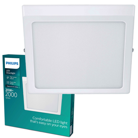 Plafond Panel LED Povrchová stropní lampa MAGNEOS 20W 2700K 28cm White Downlight Square PHILIPS