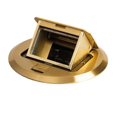 Podlahová krabice pro elektrickou zásuvku kulatá zlatá Office+ Kanlux