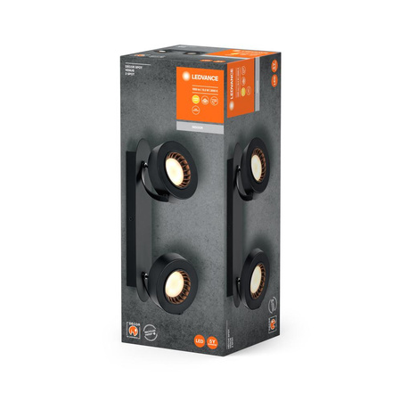 Stropní nástěnné svítidlo LED pro povrchovou montáž 10,5 W 450 lm CCT Dekorativní černá bodová lampa Venus Ledvance