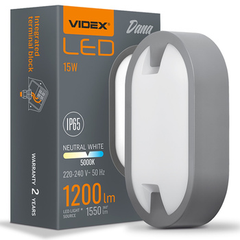 Zahradní svítidlo nástěnné nástěnné svítidlo LED PLAFON 15W 5000K DANA VIDEX