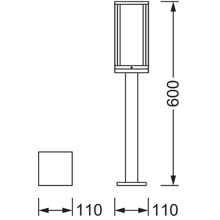 Venkovní zahradní lampa POST E27 60cm Endura CLASSIC FRAME LEDVANCE