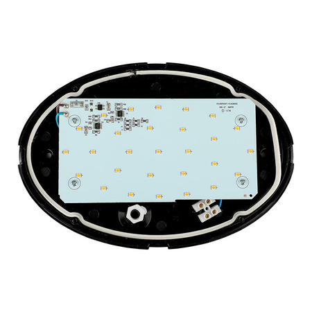 Stropní svítidlo LED Plafond 12W 3000K 840lm IP54 Oval Black VT-8010 V-TAC
