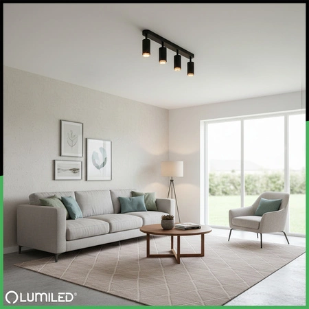 Reflektorové stropní svítidlo 4x GU10 ELIGIS Black LUMILED