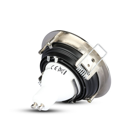 Stropní svítidlo zapuštěná montáž GU10 kulatý saténový nikl VT-781 V-TAC