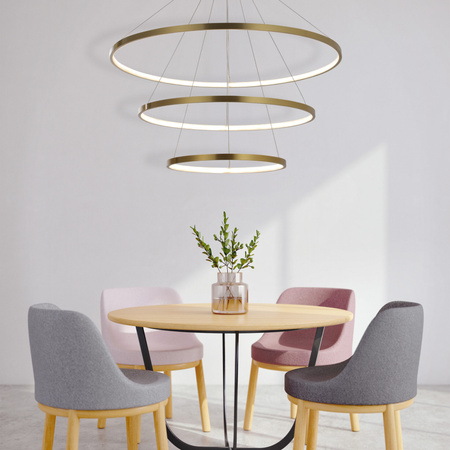 Stropní závěsné svítidlo LED 60W 8000lm 4000K neutrální 120° zlatá LEA Sanico Goldlux