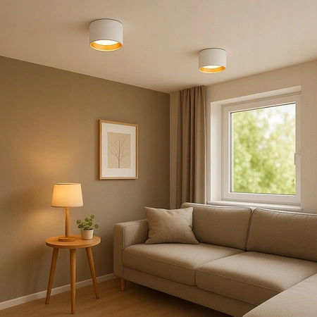 Přisazené LED GOLDA halogenové stropní svítidlo GX53 kulatá trubice bílá - zlatá