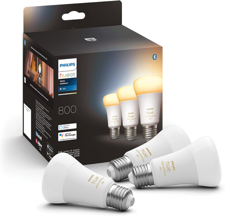 3PAK LED žárovka E27 A60 6W CCT PHILIPS HUE White & Ambiance Bluetooth Zigbee