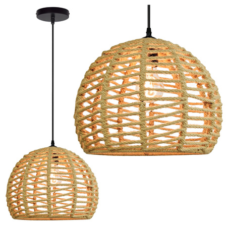 Stropní závěsné svítidlo Hemisphere OTIS IL MIO v boho stylu. ocel + šňůra 1x E27 GOLDLUX (Polux)