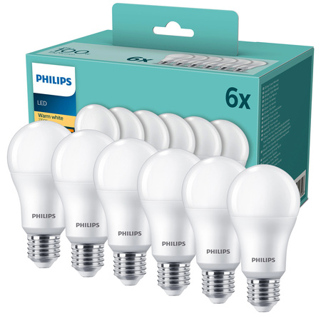 6PAK LED žárovka E27 13W = 100W 1521lm 2700K Warm PHILIPS