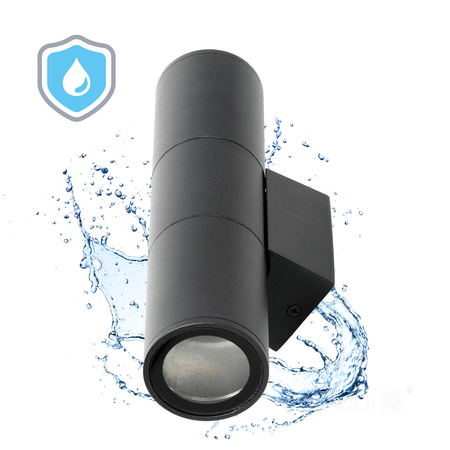 Zahradní venkovní nástěnné svítidlo 2x GU10 IP54 Black Querk Kobi