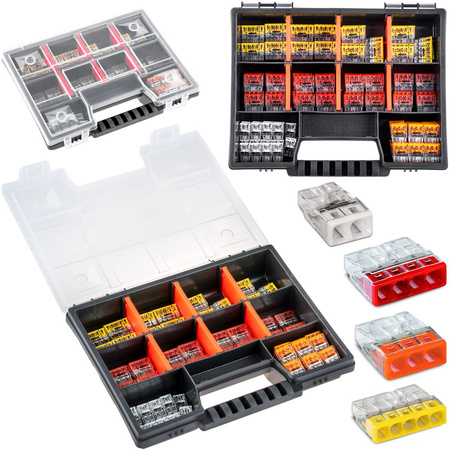 Rychlospojky WAGO Instalační konektory Sada 100 kusů - 20x 2273-202 2X2.5MM + 30x 203 3X2.5MM + 30x 204 4X2.5MM + 20x 205 5X2.5M