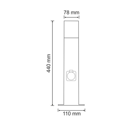LED zahradní lampa E27 NEW YORK TUBA Tyč 44cm s paticí - GOLDLUX (Polux)