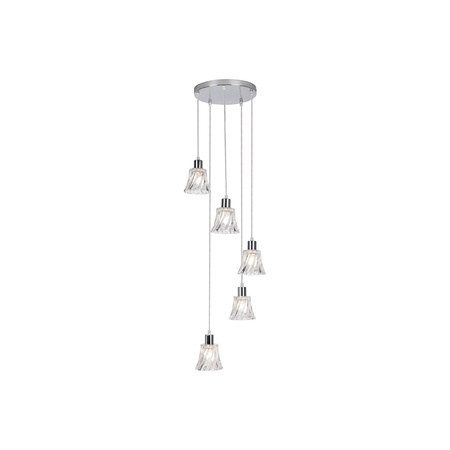 Stropní závěsné svítidlo 5 x E14 Chrome Classic Hestia Rabalux