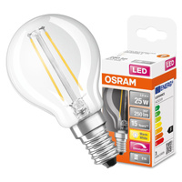LED žárovka E14 P45 2,8W = 25W 250lm 2700K teplé 320° vlákno stmívatelné OSRAM SUPER STAR