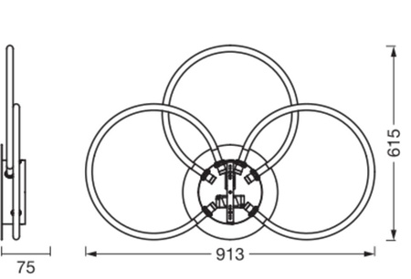 LED dekorativní stropní svítidlo 21W 2200lm 3000K teplé stmívatelné šedé Dekor Ledvance