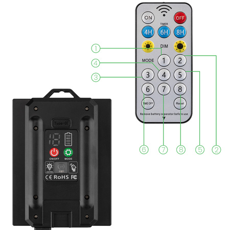 Solar Garden Girland 20x LED okrasné koule 10,55 m 2700K Warm + dálkové ovládání CALLIS2 LUMILED