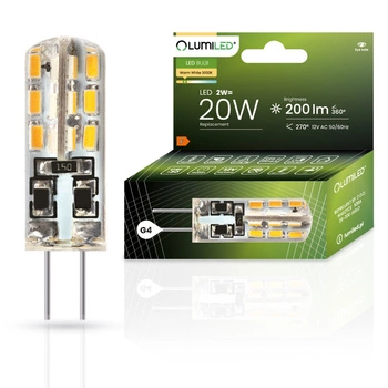 Žárovka LED G4, KAPSLE 2W = 20W 200lm 3000K Teplá bílá 270° LUMILED
