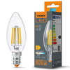 LED žárovka E14 C35 Candle 6W = 60W 806lm 3000K Warm 360° FILAMENT Videx