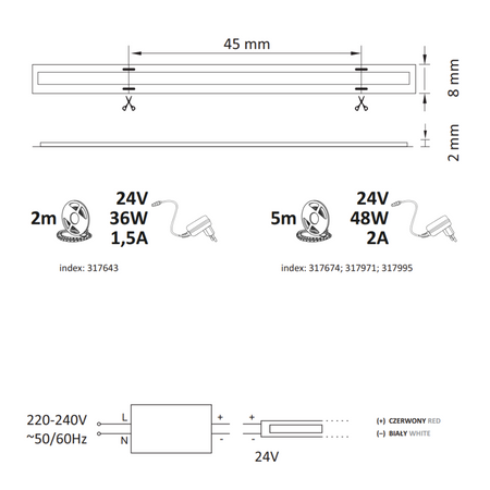 LED pásek 33W 3450lm 6500K studená 24V bílá 2m Sanico Goldlux
