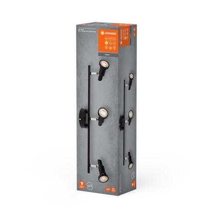 LED stropní nástěnné svítidlo Nástěnná povrchová montáž 10,2W 690lm 3000K teplá stmívatelná černá LED bodová Ledvance