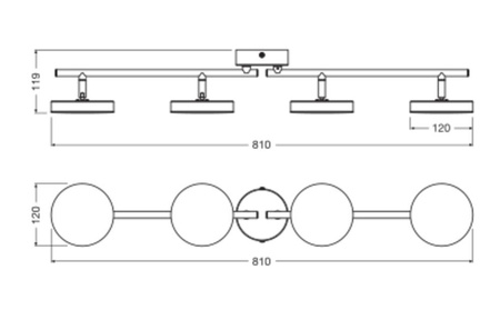 LED nástěnné stropní nástěnné svítidlo Povrchová montáž svítidla 21W 1120lm CCT Dekorativní černý bodový měsíc Ledvance