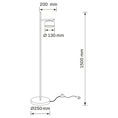 Stojací svítidlo GX53 Black Ofelia Sanico Goldlux