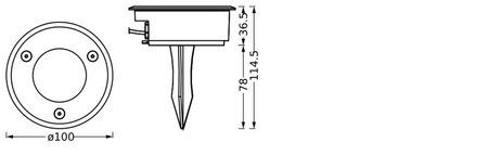 Venkovní zahradní lampa LED solární reflektor 1W 70lm 3000K IP44 Silver Endura Ledvance