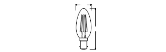 LED žárovka B35 svíčka B15d 4W = 40W 470lm 2700K teplá bílá 300° Retrofit Filament CLASSIC Osram