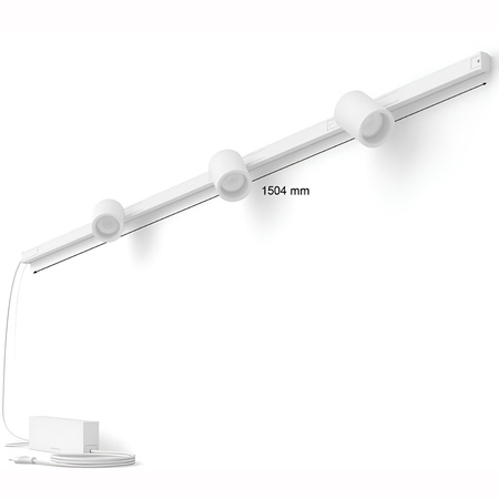 Perifo Lighting Rail Kit 1,5 m + 3x LED reflektor 15,9 W CCT RGB Philips HUE Bluetooth White