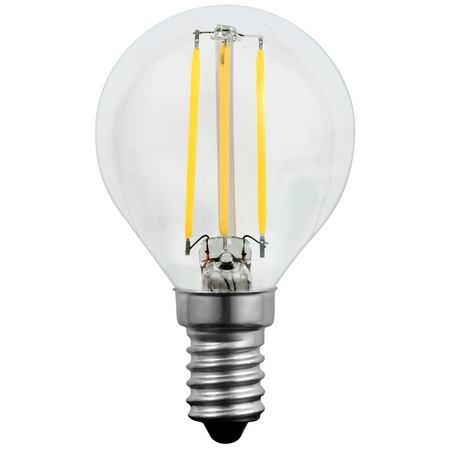 E14 P45 LED žárovka 4W = 35W 400lm 3000K Teplá bílá 360° vlákno GOLDLUX (Polux)