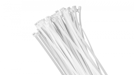 Kabelové stahovací pásky 7,6x750 mm bílé TRACKS Zipové stahovací pásky OK-76750W .VÍCE 50 ks.