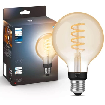 LED Globe E27 G95 7W CCT PHILIPS HUE White & Ambiance Filament Bluetooth Zigbee žárovka