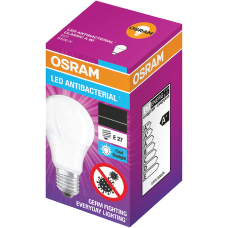 LED žárovka E27 A60 10W = 75W 1055lm 6500K Studená bílá 200° OSRAM ANTIBAKTER.
