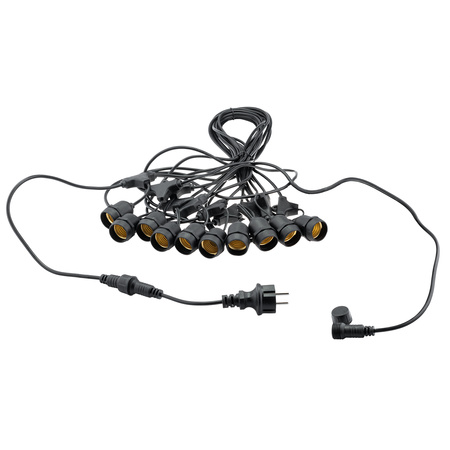 Venkovní řetěz 10m, 10x E27 MALUS LUMILED
