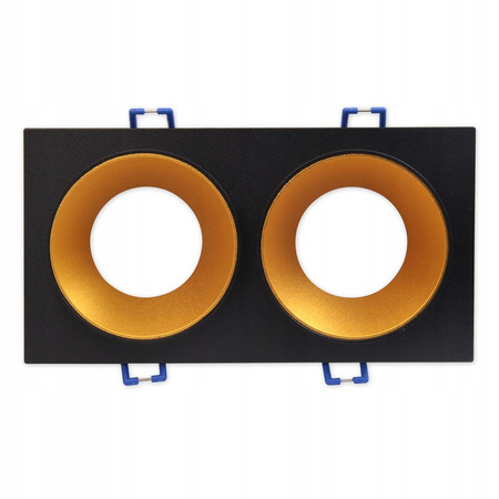 SPOT 2x GU10 obdélníkové černé zlato zapuštěné dvojité zapuštěné svítidlo