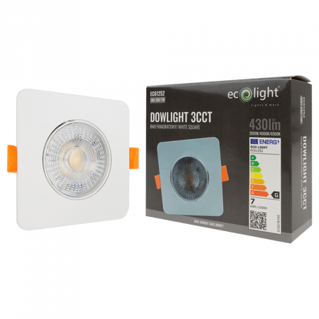 Vestavné LED svítidlo pro zapuštěnou montáž 3W / 5W / 7W CCT White Square DOWNLIGHT Ecolight