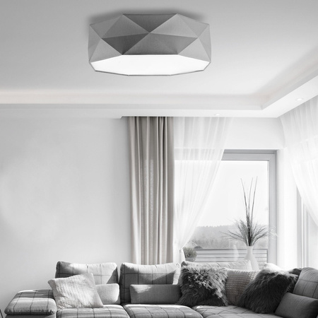 Stropní svítidlo Plafond KANTOOR GRAY Round 52cm White-Grey 15W 4xE27 1566 TK Lighting